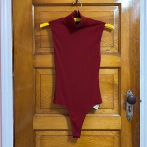Reformation Red Sleeveless Turtleneck Bodysuit Women’s XS